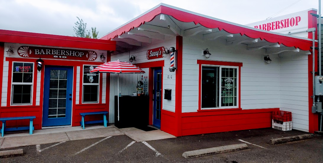 Inside Sunny's Barbershop in Bellingham, WA